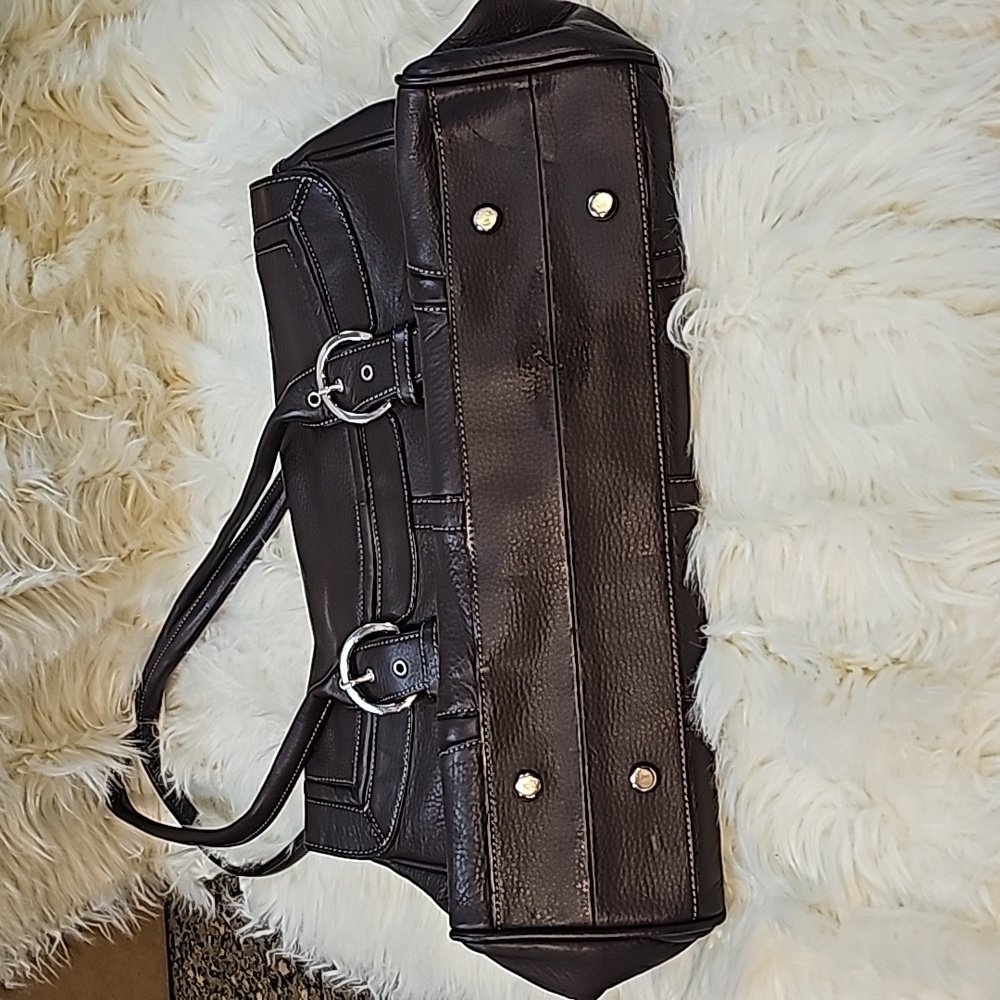 Brown Leather Franklin Covey Bag Tote - Picture 4 of 10